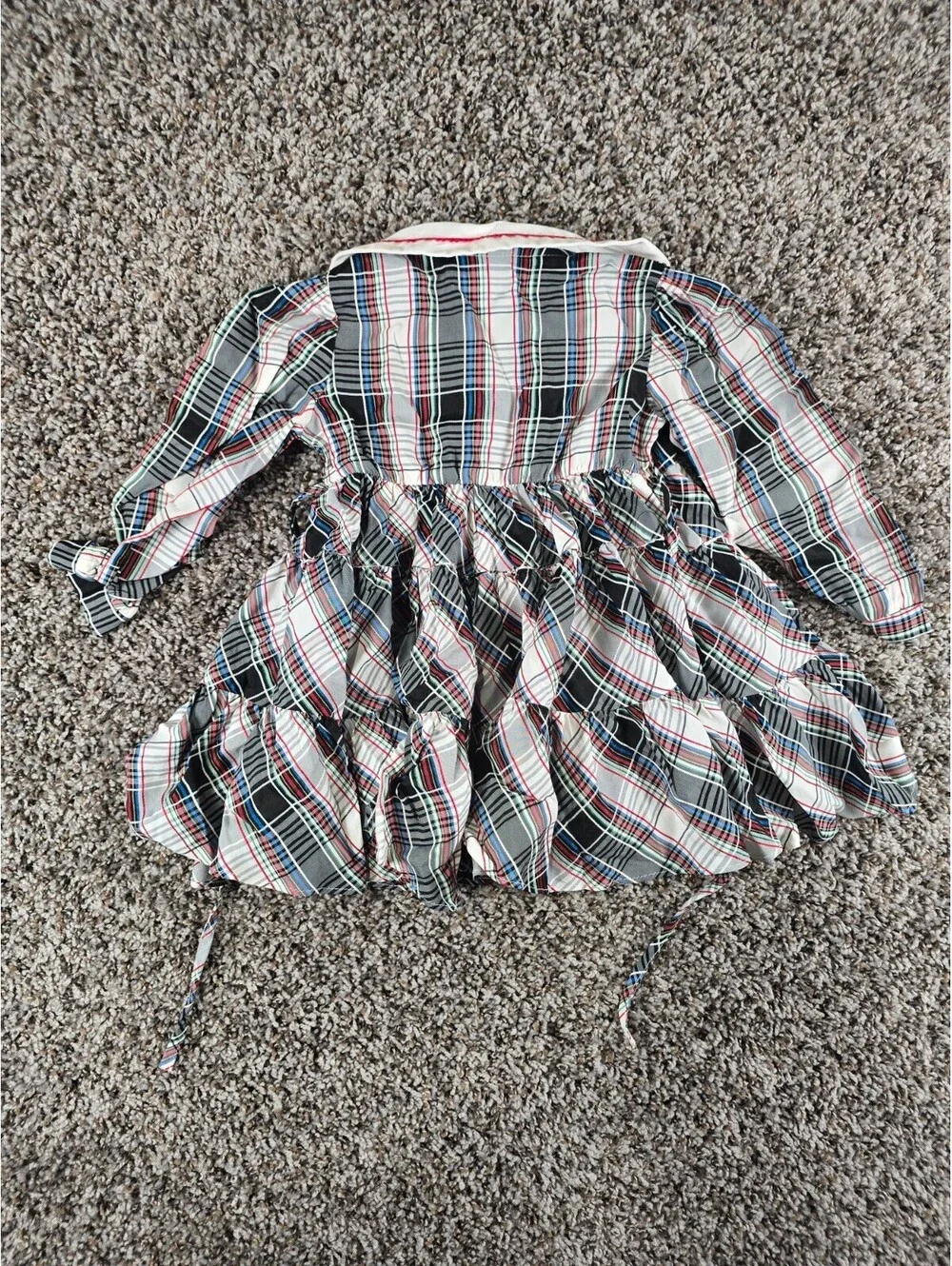 Vintage Her majesty Toddler Girls Sz 3T Tartan Plaid Collared Dress Holiday
